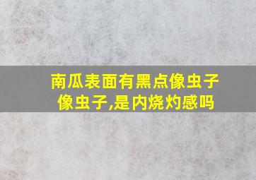 南瓜表面有黑点像虫子 像虫子,是内烧灼感吗